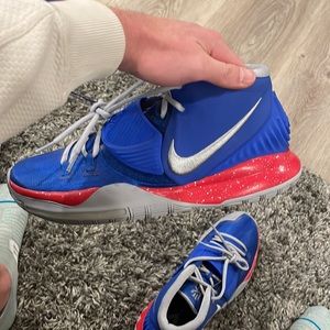 Size 12 Blue and Red Nike Kyrie 6’s (never worn)
